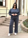 Oversize Pamuklu Ekstra Yumuşak Modal Kumaş Kadın Eşofman Takım -  Gri 