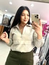 Oversize Paraşüt Kumaş Kadın Sweat - Taş Rengi 
