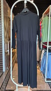 Oversize Piliseli Maxi Boy Kadın Gömlek Elbise - Siyah 