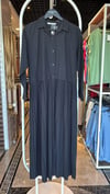 Oversize Piliseli Maxi Boy Kadın Gömlek Elbise - Siyah 