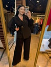 Oversize Pliseli Ceketli Premium Takım - Siyah 