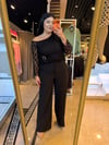 Oversize Polina Kumaş Kadın Palazzo Pantolon  - Siyah 