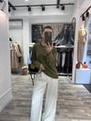  Haki Çizgili Sweat