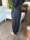 Aksesuar Detaylı İndigo Denim Görünümlü Pantolon
