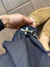 Aksesuar Detaylı İndigo Denim Görünümlü Pantolon