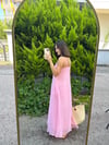 ASKILI LACİVERT UZUN ELBİSE