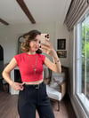BİSİKLET YAKA TRİKO CROP TOP