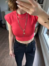 BİSİKLET YAKA TRİKO CROP TOP