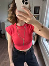 BİSİKLET YAKA TRİKO CROP TOP