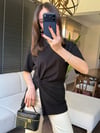 Burgu Detaylı Tasarım Tshirt Siyah