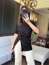 Burgu Detaylı Tasarım Tshirt Siyah