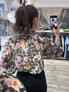 Çiçek Desen Desenli Şifon Bluz
