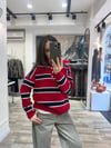 Çizgili Renkli Sweat Triko