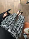 Ekose Desen Kuşaklı Şalvar Pantolon