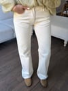 Ekru Wide Leg Orta Bel Jean