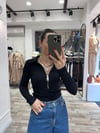 Fitilli Kumaş Fermuarlı Tişört