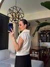 Fularlı Ekru Triko