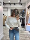 Kayık Yaka Ekru Yarasa Triko