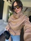 Kuşaklı Düğmeli Bej Trench