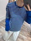 Mavi Çizgili Sweat