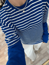 Mavi Çizgili Sweat