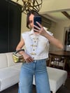 Metal Aksesuarlı Denim Yelek
