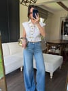 Metal Aksesuarlı Denim Yelek