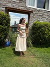 Nakışlı Özel Üretim Keten Büstiyer Etek Takım