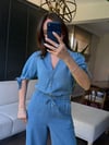 Orijinal Marka İnce Denim Tensel Gömlek