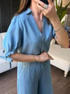 Orijinal Marka İnce Denim Tensel Gömlek