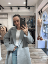 OVERSİZE BEDENLİ GRİ KABAN