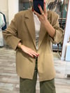 Ovrsize Bedenli Camel Maskülen Blazer Ceket