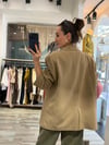 Ovrsize Bedenli Camel Maskülen Blazer Ceket