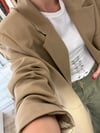 Ovrsize Bedenli Camel Maskülen Blazer Ceket