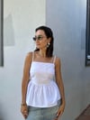 POPLİN ASKILI BEYAZ BLUZ