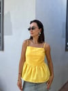 POPLİN ASKILI SARI BLUZ