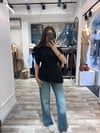 TASARIM  KOL YIRTMAÇ SİYAH BLUZ