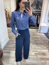 TASARIM MAVİ EKOSE GÖMLEK VE PANTOLON