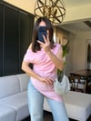 Tek Omuz Asimetrik Bluz Pembe