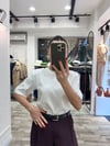 Vatkalı Basic Ekru Tişört