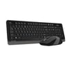 A4 TECH FG1010 Kablosuz Q Trk Optic Mouse Siyah/Gri Multimedya Klavye - Mouse Set