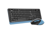A4 TECH FG1035 Kablosuz Q Trk Optic Mouse Siyah/Mavi Multimedya Klavye - Mouse Set
