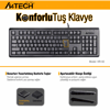 A4 TECH KR-92, Siyah, USB Kablolu, Türkçe Q, Multimedya, Klavye