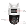 DAHUA 3+3MP PT Speed Dome 2.88mm Wıfı Kablosuz Pan-Tilt IP Kamera IPC-WPT1339DD-SW-3E2-PV