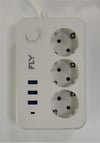 Fly 3406-01 3lü Anahtarlı 2.1A 3Usb Şarj Çıkışı 2mt Anahtarlı  Akım Korumalı Priz Çocuk Koruması