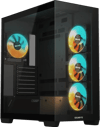 GIGABYTE C500 Panoramic Stealth Ön ve Yan Paneli Temperli Cam 4x ARGB Fanlı Gizli Konnektör Uyumlu Siyah Mid Tower Kasası