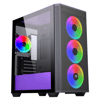 POWERBOOST PB-P2252BP 4-ARGB Fanlı Gaming Mid-Tower PC Kasası Mor-Siyah