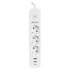 S-LINK SPG03TC, 3 Soket, Akım Korumalı Priz, 1x Type-C, 2xUSB 5V 4A, 1.5Mt %100 Bakır 1mm Kablo, 750 Joule (Beyaz)