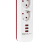S-LINK SPG403U, 4 Soket, Akım Korumalı Priz, 3xUSB 5V 2.4A, 1.5Mt %100 Bakır 1.5mm Kablo, 750 Joule (Beyaz)