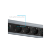 S-LINK Swapp SPGKS03, 3 Soket, Akım Korumalı Priz, 1.5Mt Kablo, 900 Joule (Gri) %100 Bakır